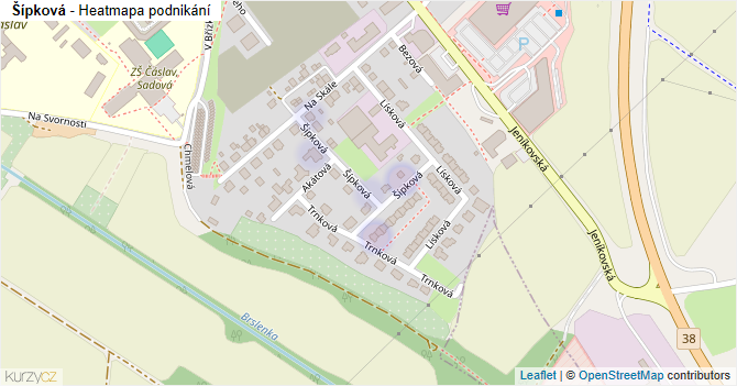 Šípková - mapa podnikání
