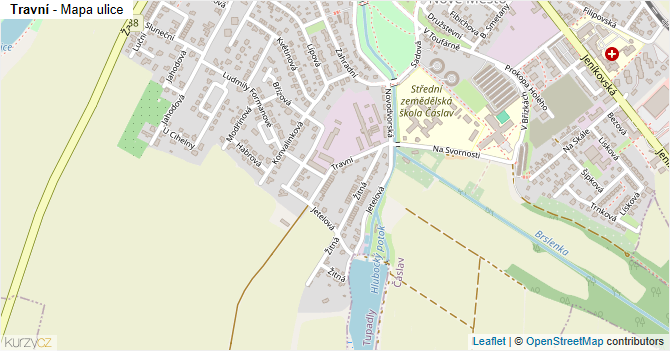 Travní - mapa ulice