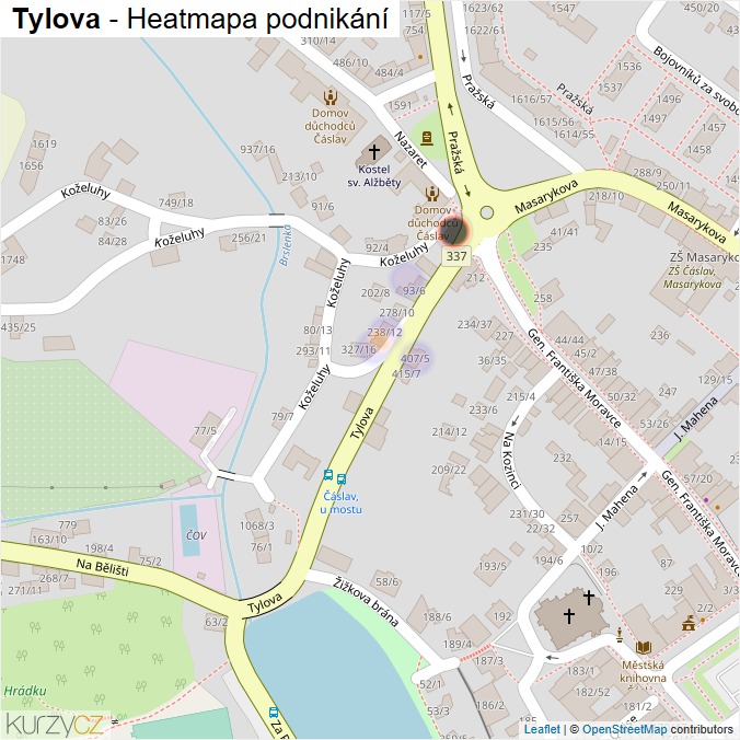Mapa Tylova - Firmy v ulici.