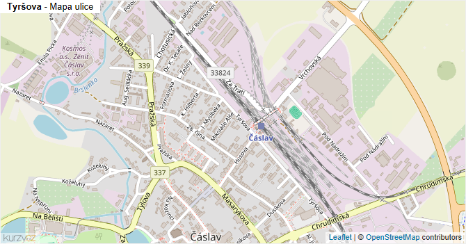Tyršova - mapa ulice