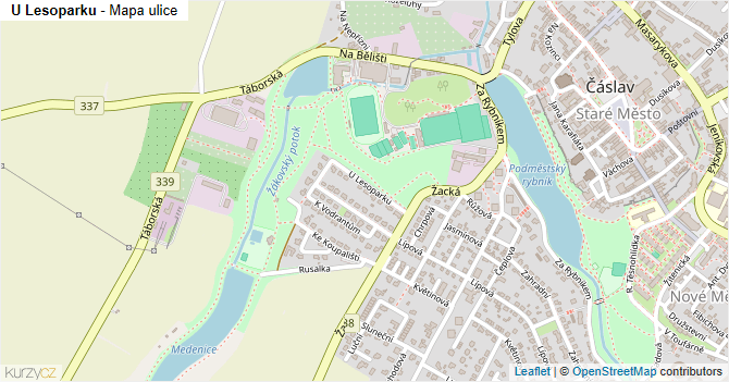 U Lesoparku - mapa ulice