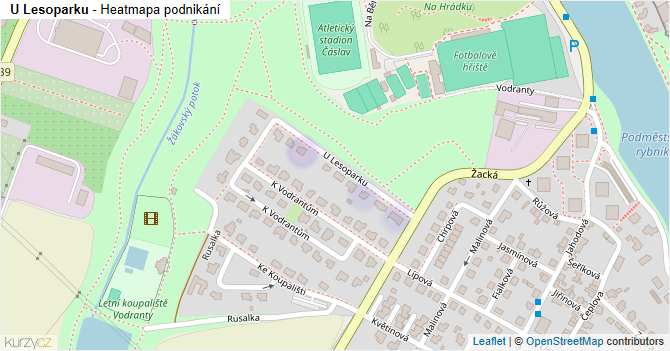 U Lesoparku - mapa podnikání