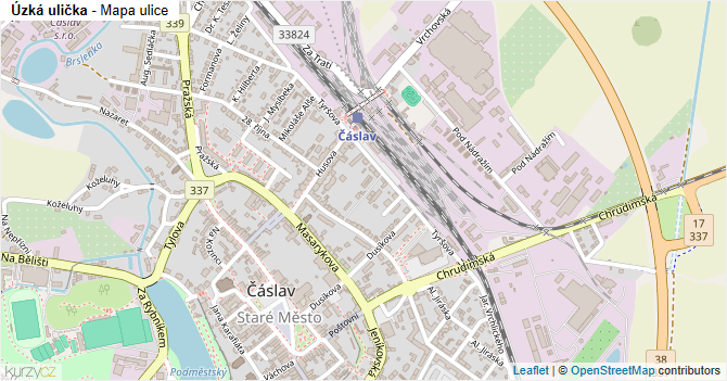 Úzká ulička - mapa ulice