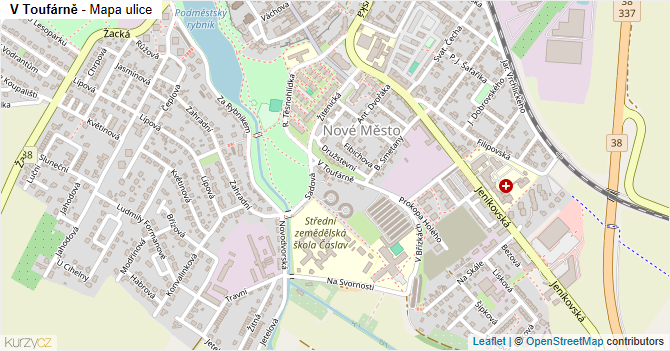 V Toufárně - mapa ulice