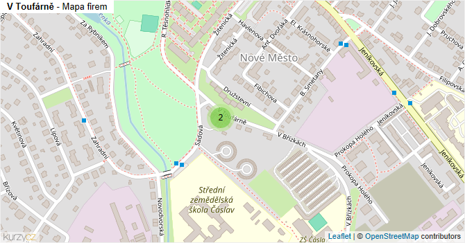 V Toufárně - mapa firem