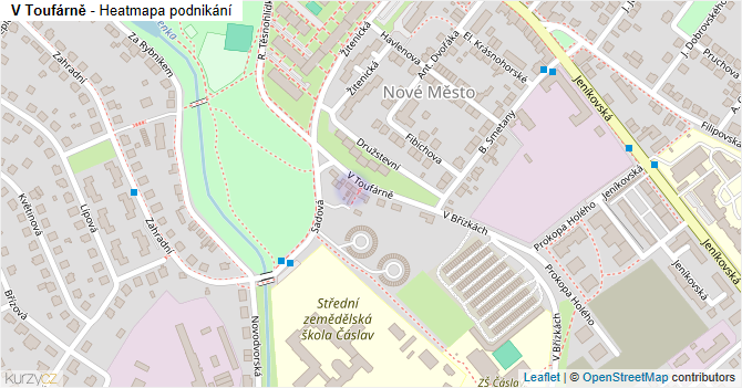 V Toufárně - mapa podnikání