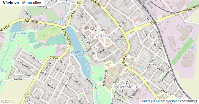 Váchova - mapa ulice