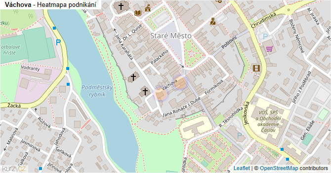 Váchova - mapa podnikání