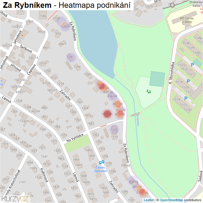 Mapa Za Rybníkem - Firmy v ulici.
