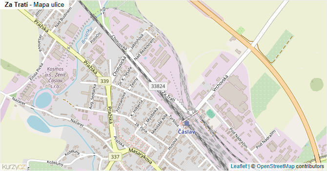 Za Tratí - mapa ulice