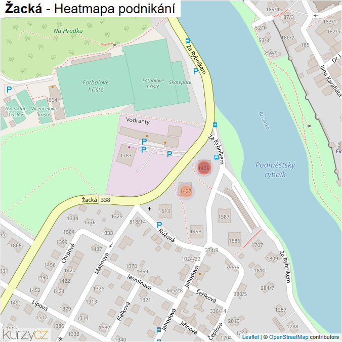 Mapa Žacká - Firmy v ulici.