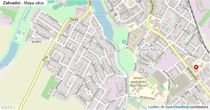 Zahradní - mapa ulice