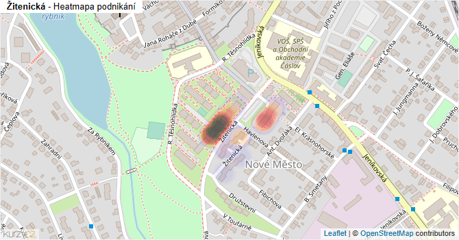 Žitenická - mapa podnikání