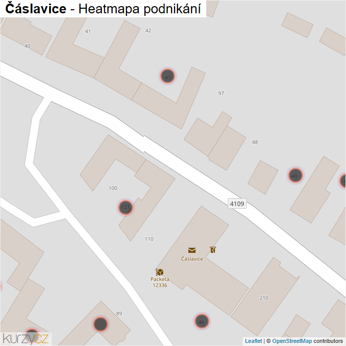 Mapa Čáslavice - Firmy v obci.