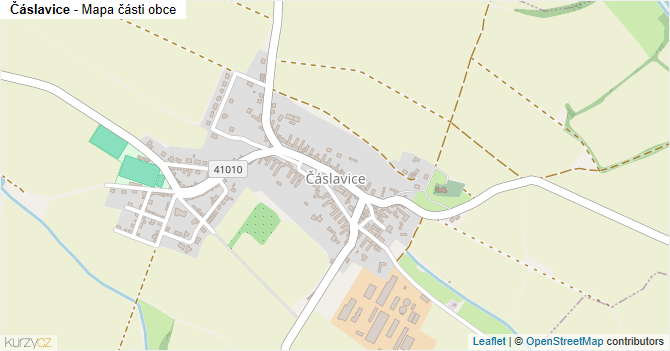 Čáslavice - mapa části obce
