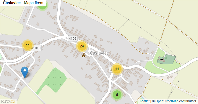 Čáslavice - mapa firem