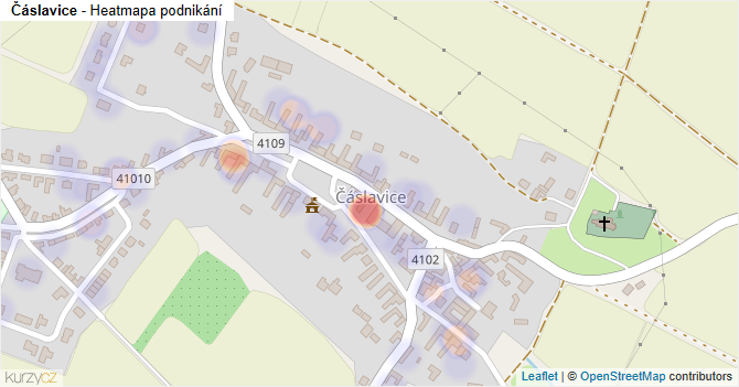Čáslavice - mapa podnikání