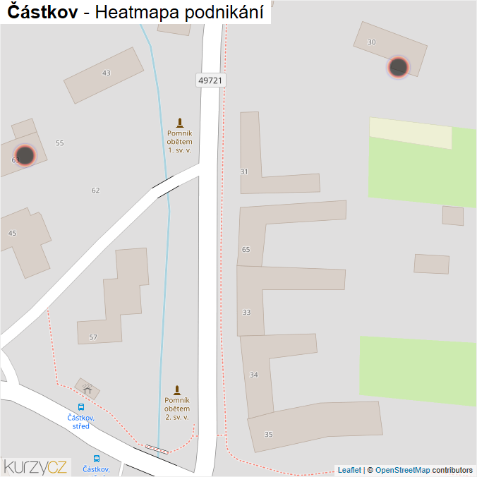 Mapa Částkov - Firmy v obci.