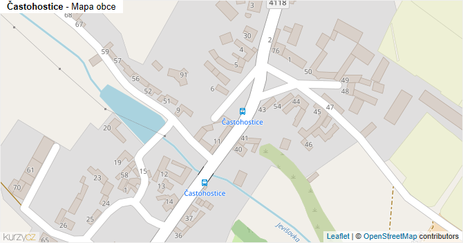 Častohostice - mapa obce