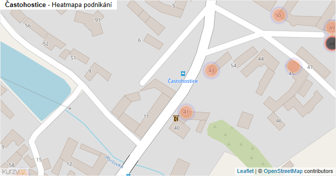 Častohostice - mapa podnikání