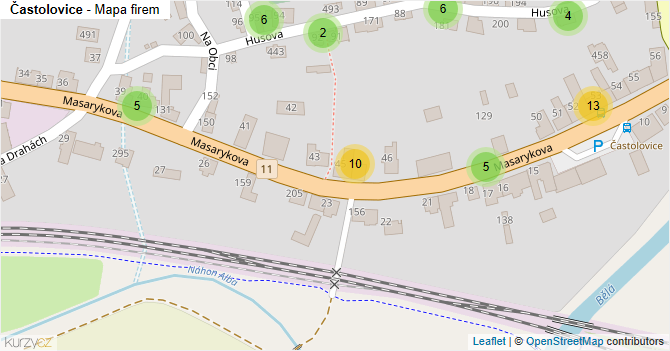 Častolovice - mapa firem