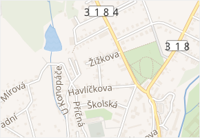 Žižkova v obci Častolovice - mapa ulice