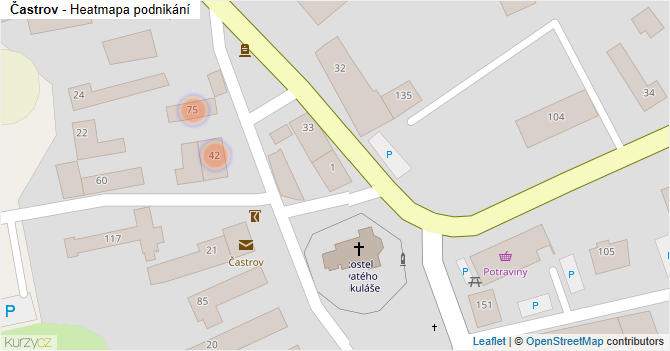 Častrov - mapa podnikání