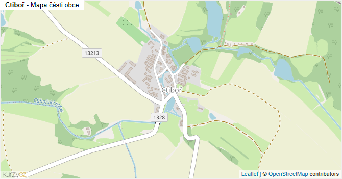 Ctiboř - mapa části obce