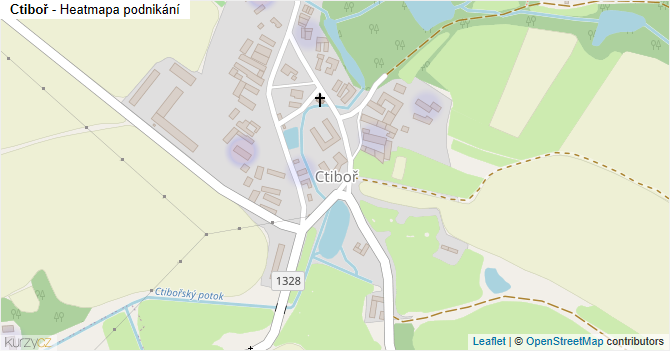 Ctiboř - mapa podnikání