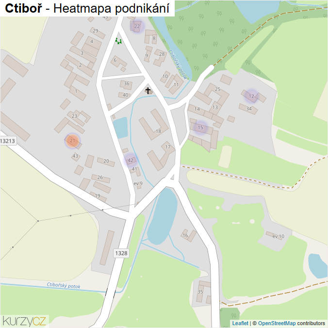 Mapa Ctiboř - Firmy v části obce.