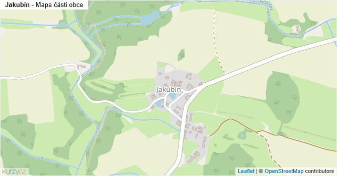 Jakubín - mapa části obce
