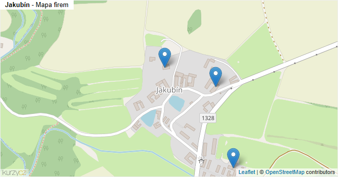 Jakubín - mapa firem
