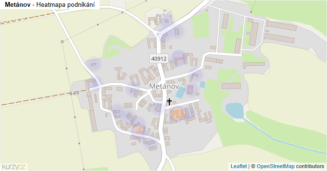 Metánov - mapa podnikání