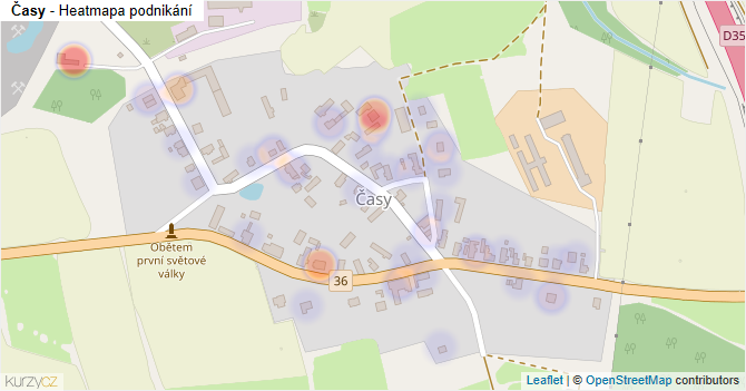 Časy - mapa podnikání