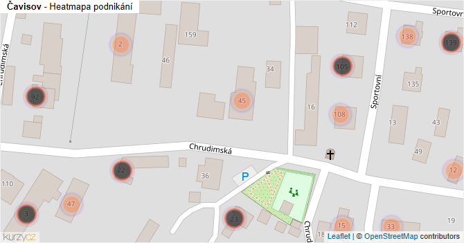 Čavisov - mapa podnikání