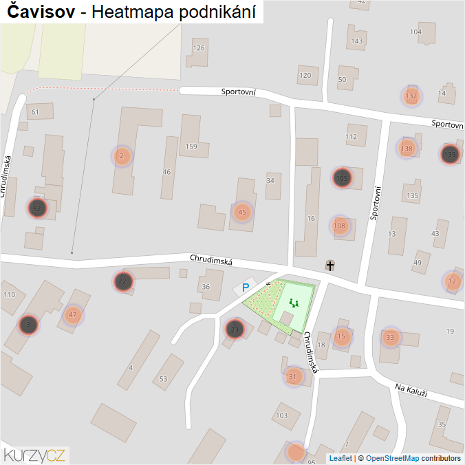 Mapa Čavisov - Firmy v obci.