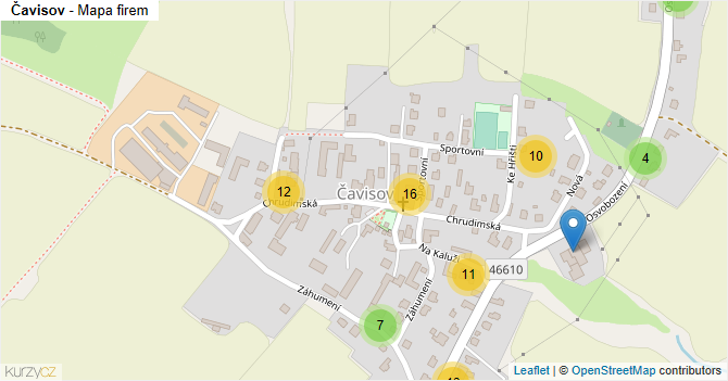 Čavisov - mapa firem