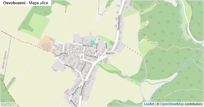 Osvobození - mapa ulice