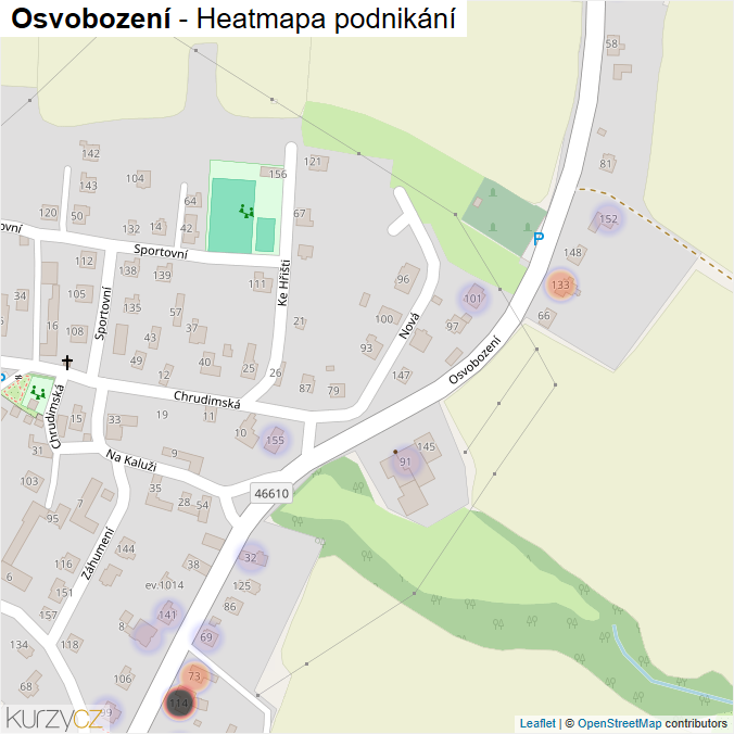 Mapa Osvobození - Firmy v ulici.