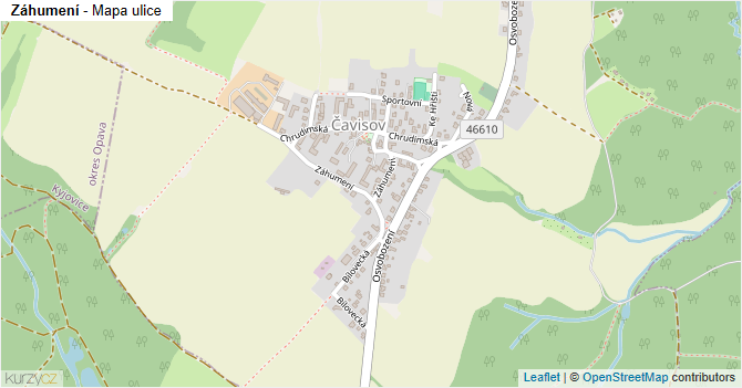 Záhumení - mapa ulice