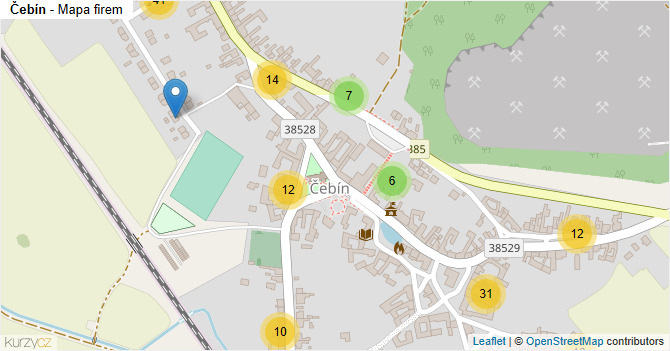 Čebín - mapa firem