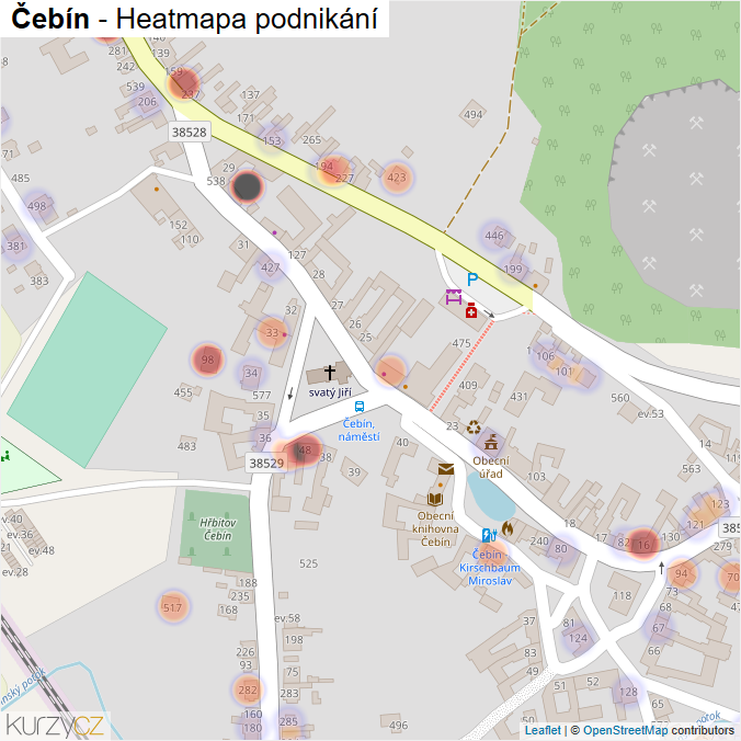Mapa Čebín - Firmy v části obce.
