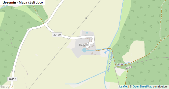 Bezemín - mapa části obce