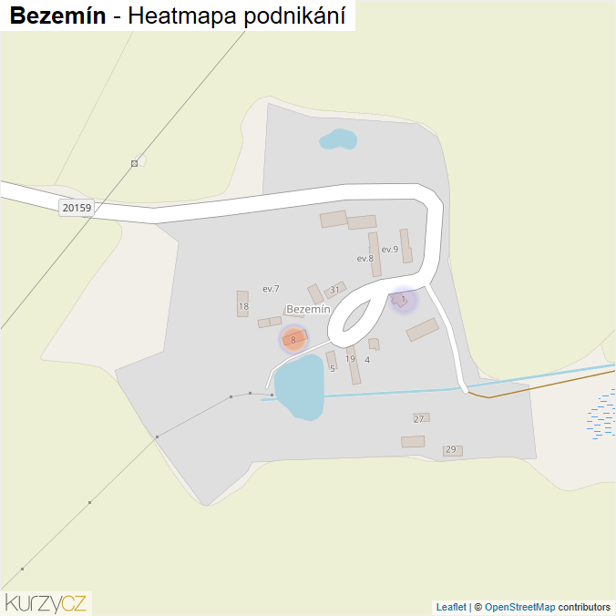 Mapa Bezemín - Firmy v části obce.