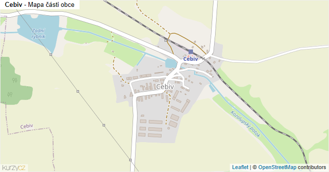 Cebiv - mapa části obce