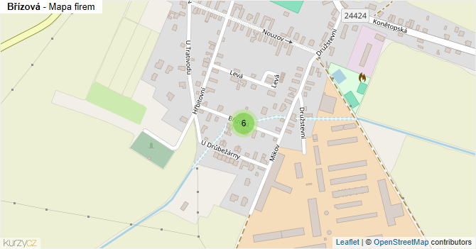 Břízová - mapa firem
