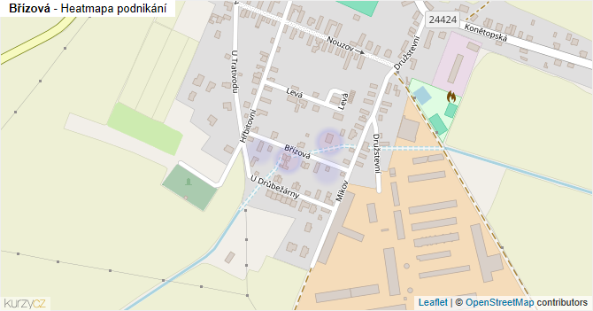 Břízová - mapa podnikání
