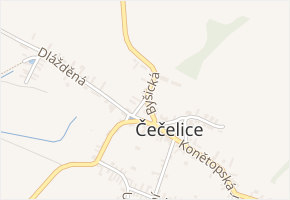Byšická v obci Čečelice - mapa ulice