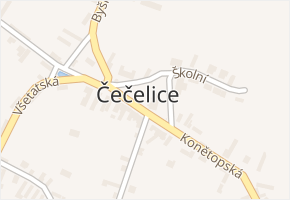 Čečelice v obci Čečelice - mapa části obce