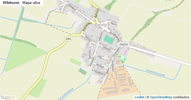 Hřbitovní - mapa ulice